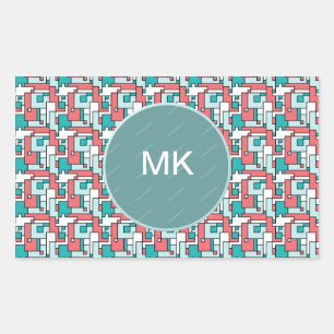 Retro Ziegelstein-Muster Rechteckiger Aufkleber