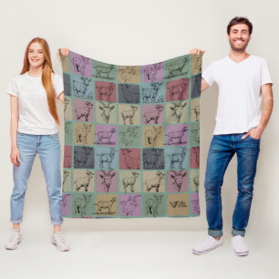 Retro-Ziegenliebhaber-Decke Cozy-Farmtier zum Vers Fleecedecke