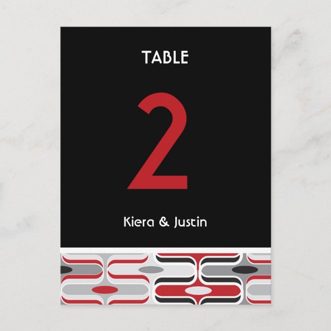 Retro Zig Zag Muster Moderne Kunst Déco Hochzeitsf Postkarte (Vorderseite)