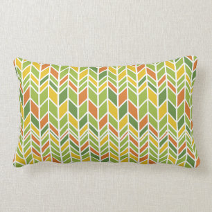 Retro Zig-Zag Orange & Green Zickzack Lendenkissen