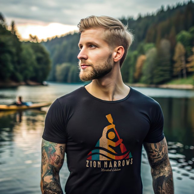 Retro Zion Narrows Kayaking T-Shirt (Von Creator hochgeladen)