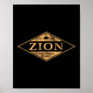 Retro Zion National Park Utah Berg Frauen Männer K Poster