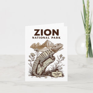 Retro Zion Nationalpark Collared Lizard Wanderung Karte
