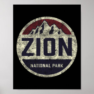 Retro Zion Nationalpark Utah Berg Frauen Männer K Poster