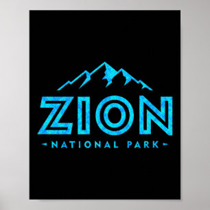 Retro Zion Nationalpark Utah Berg Frauen Männer S Poster