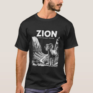 Retro Zion Nationalpark Utah Dickhornschaf Wandern T-Shirt