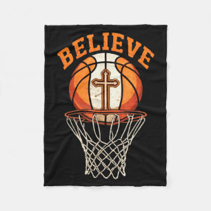 Retro-Zitat Glaube Christliches Basketball-Motivat Fleecedecke