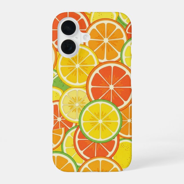 Retro-Zitronenscheibe iPhone 16 Hülle (Rückseite)