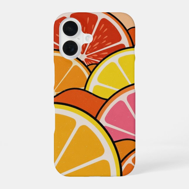 Retro-Zitrus-Horizont iPhone 16 Hülle (Rückseite)