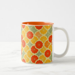 Retro Zitrusfrucht nett Zweifarbige Tasse