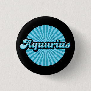 Retro Zodiac Aquarius Button