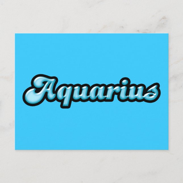Retro Zodiac Aquarius Postkarte (Vorderseite)
