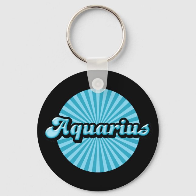 Retro Zodiac Aquarius Schlüsselanhänger (Vorderseite)