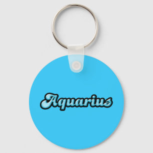 Retro Zodiac Aquarius Schlüsselanhänger