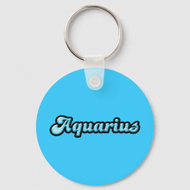 Retro Zodiac Aquarius Schlüsselanhänger (Vorderseite)