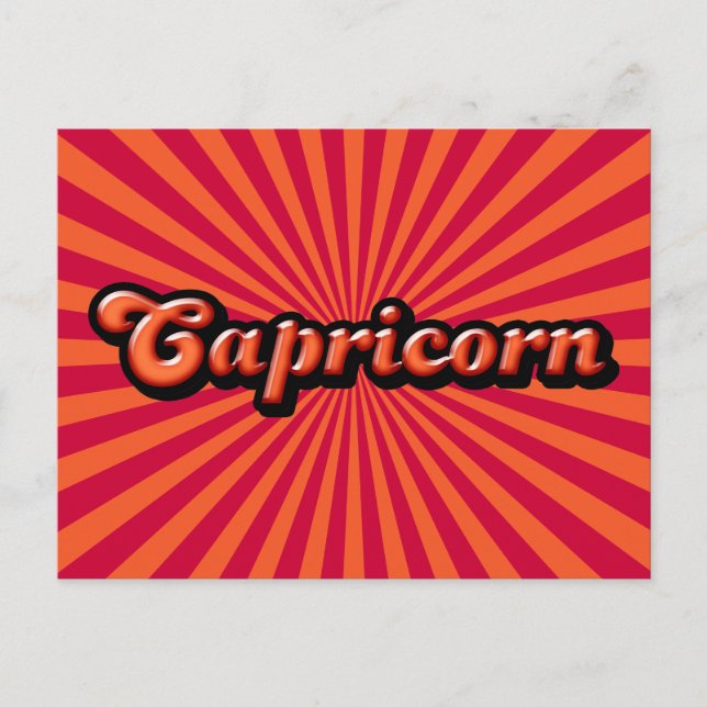 Retro Zodiac Capricorn Postkarte (Vorderseite)