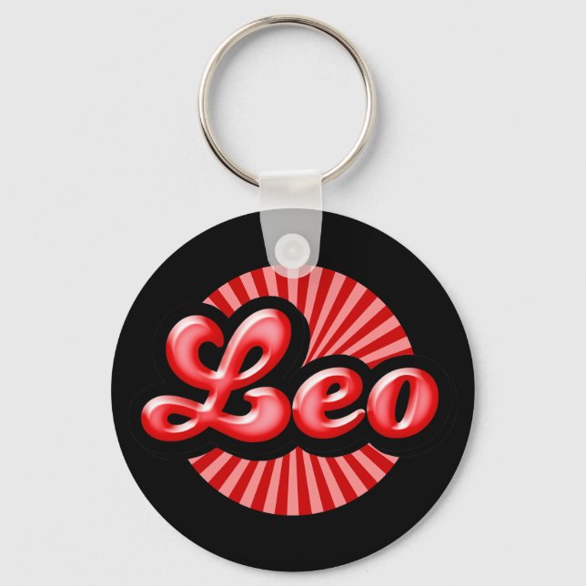 Retro Zodiac Leo Schlüsselanhänger (Vorderseite)
