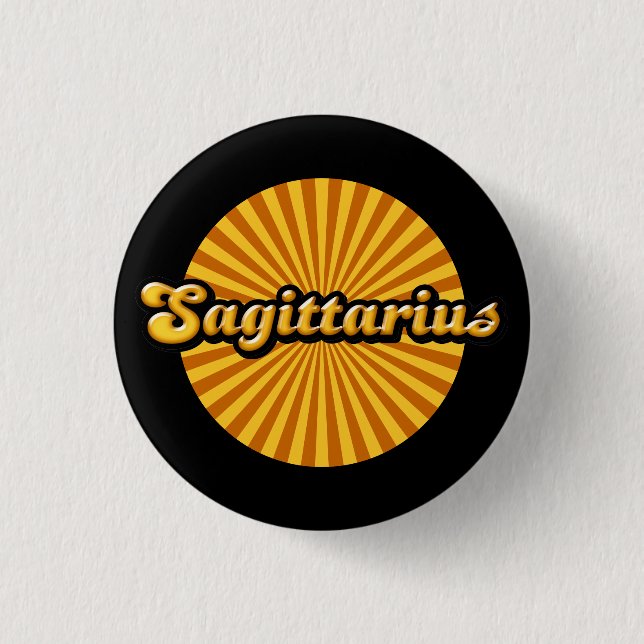 Retro Zodiac Sagittarier Pinback Button (Vorderseite)