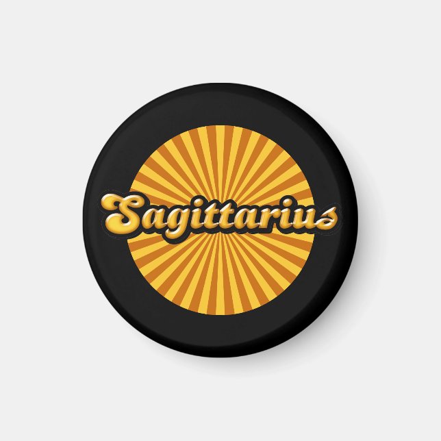 Retro Zodiac Sagittarius Magnet (Vorne)