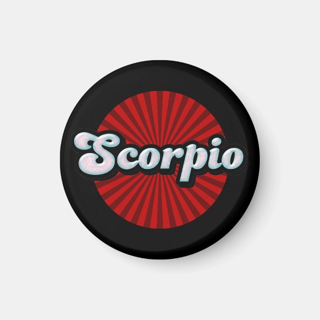 Retro Zodiac Scorpio Magnet (Vorne)