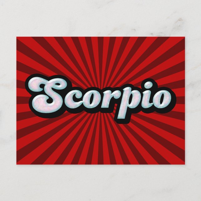 Retro Zodiac Scorpio Postkarte (Vorderseite)