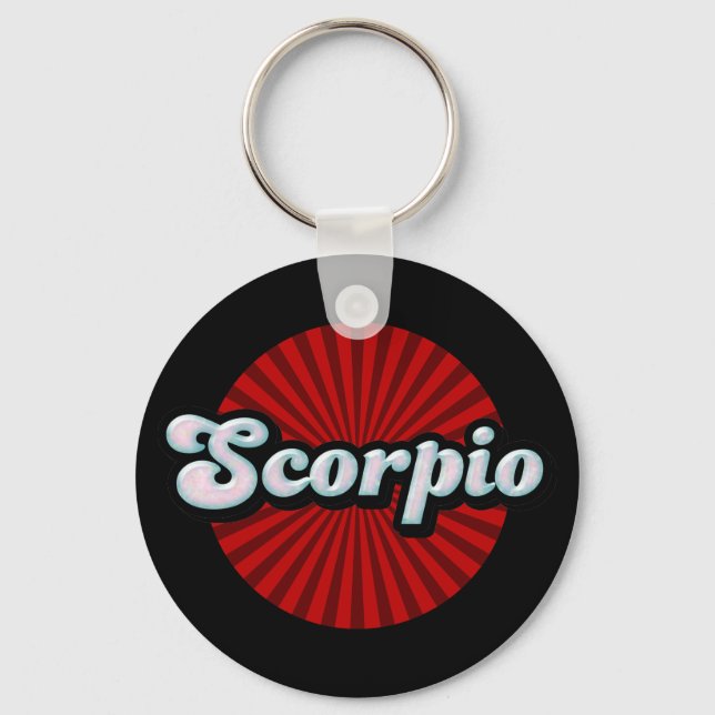 Retro Zodiac Scorpio Schlüsselanhänger (Vorderseite)