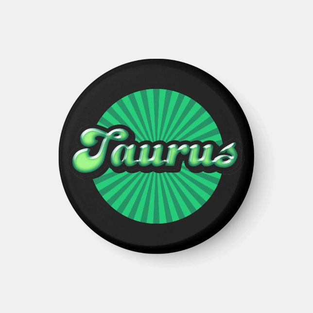 Retro Zodiac Taurus Magnet (Vorne)