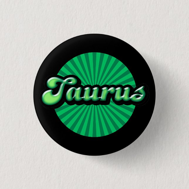 Retro Zodiac Taurus Pinback Button (Vorderseite)