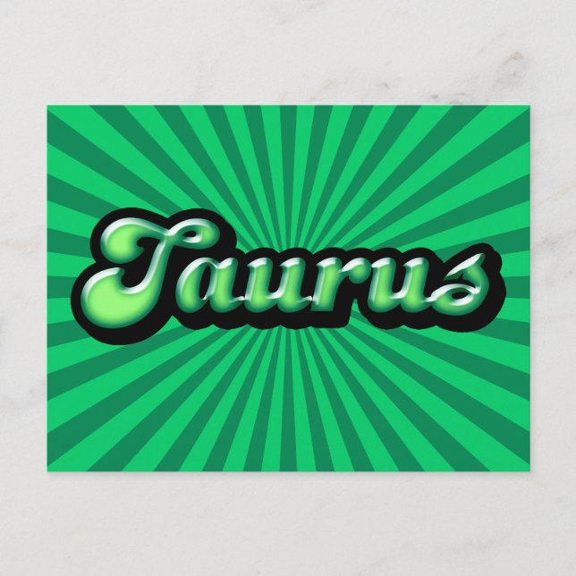 Retro Zodiac Taurus Postkarte (Vorderseite)