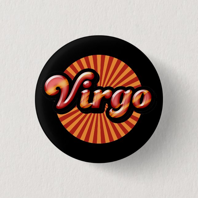 Retro Zodiac Virgo Pinback Button (Vorderseite)