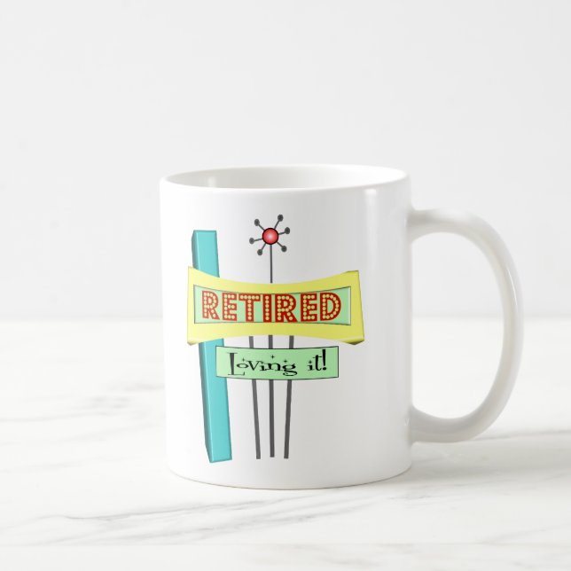 Retro "zog sich" und "zurück es liebend " kaffeetasse (Rechts)