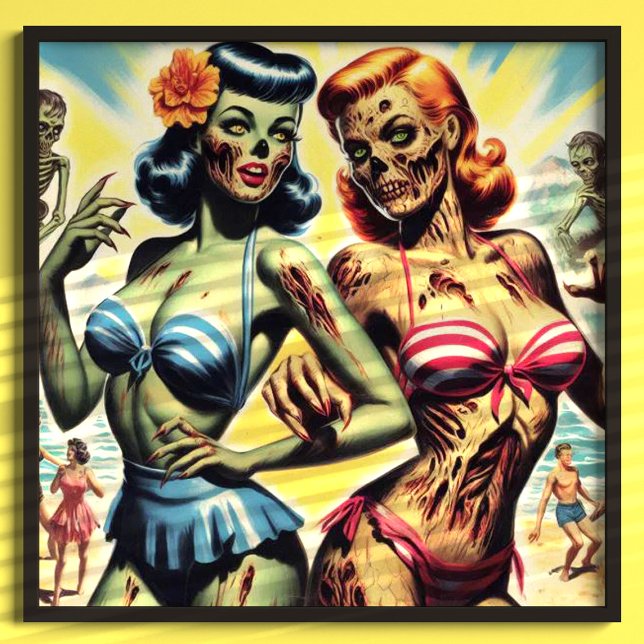 Retro-Zombie-Buttone Poster (Von Creator hochgeladen)