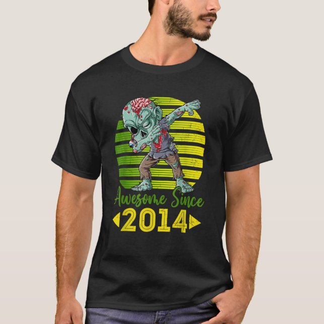 Retro Zombie Dabbing Phantastisch seit 2014 8. T-Shirt (Vorderseite)