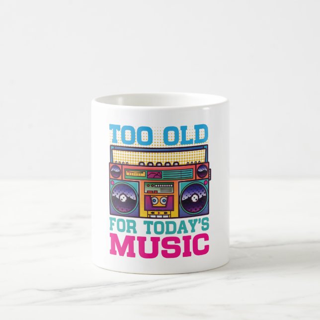 Retro Zu alt für heutige Musik Kaffeetasse  (Mittel)
