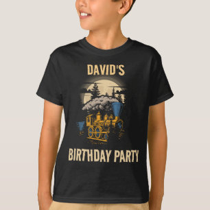 Retro-Zug Kindergeburtstag benutzerdefinierter Nam T-Shirt
