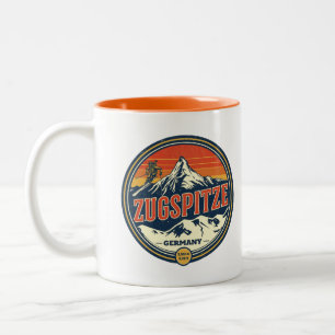 Retro Zugspitze bayerische Outdoor-Naturgeschenke Zweifarbige Tasse