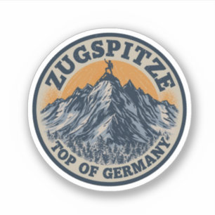 Retro Zugspitze Skigebiet Spitze von Deutschland G Aufkleber