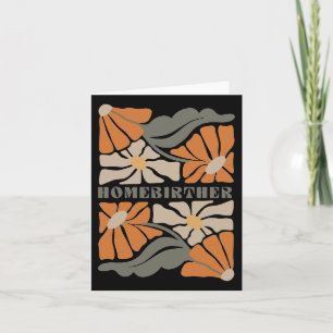 Retro Zuhause Birth Boho Blume Homebirther Mütter Karte