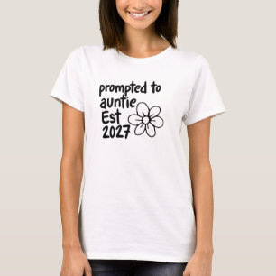 Retro 'Zur Tante ernannt' Est 2027 Florale Silhoue T-Shirt