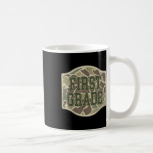 Retro Zurück zur Schule Jungen Alte Tarnung Erste Kaffeetasse