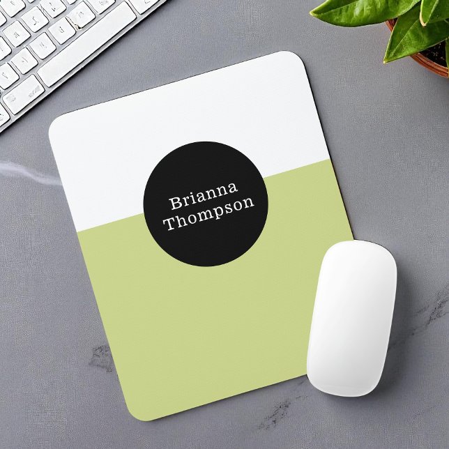 Retro Zwei farbige Blockknöpfe grün Mousepad (Von Creator hochgeladen)