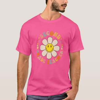 Retro Zweitklassige Lehrerin Daisy Colorful 2. Gra T-Shirt