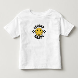 Retro-Zweitklässler Smiley-Gesicht Zurück zur Schu Kleinkind T-shirt