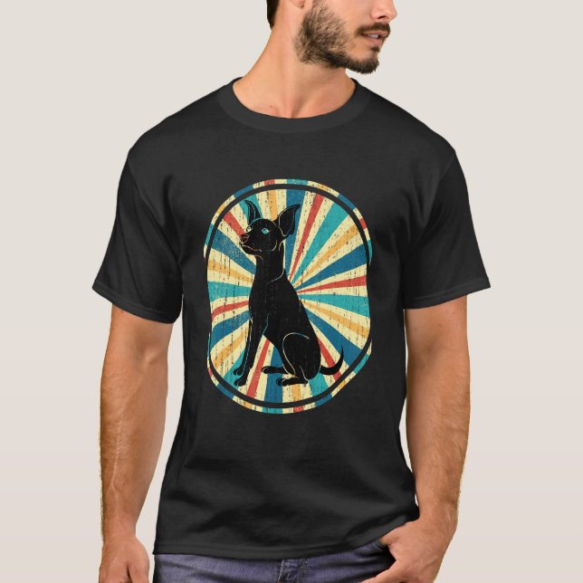 Retro Zwergpinscher T-Shirt (Vorderseite)