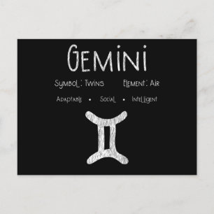 Retro-Zwillinge-Sternzeichen-Geschenk für Astrolog Postkarte