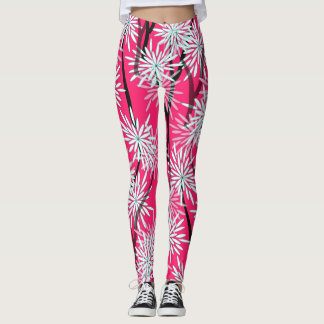 Retroasiatische Blumen Tapete. Leggings