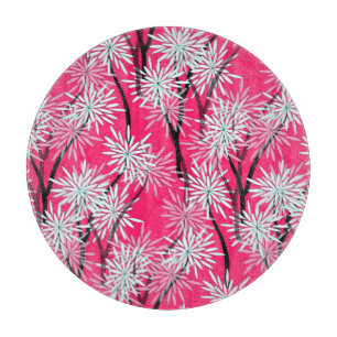 Retroasiatische Blumen Tapete. Schneidebrett