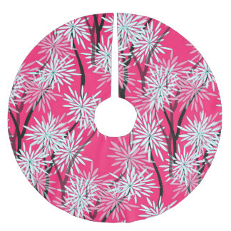 Retroasiatische Blumenwallpaper. Polyester Weihnachtsbaumdecke