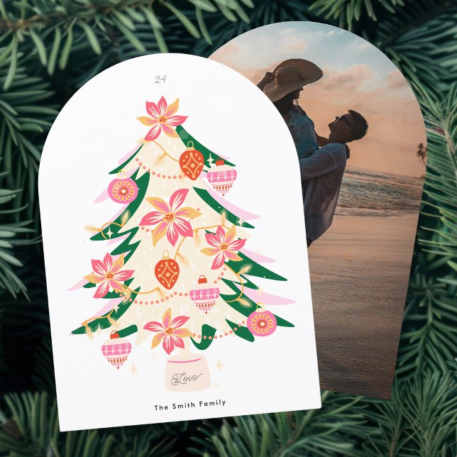 Retrobaum 1 Foto Weihnachtskarte Einladung (Von Creator hochgeladen)