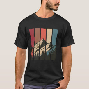 Retroberg und Wald-Silhouette T-Shirt